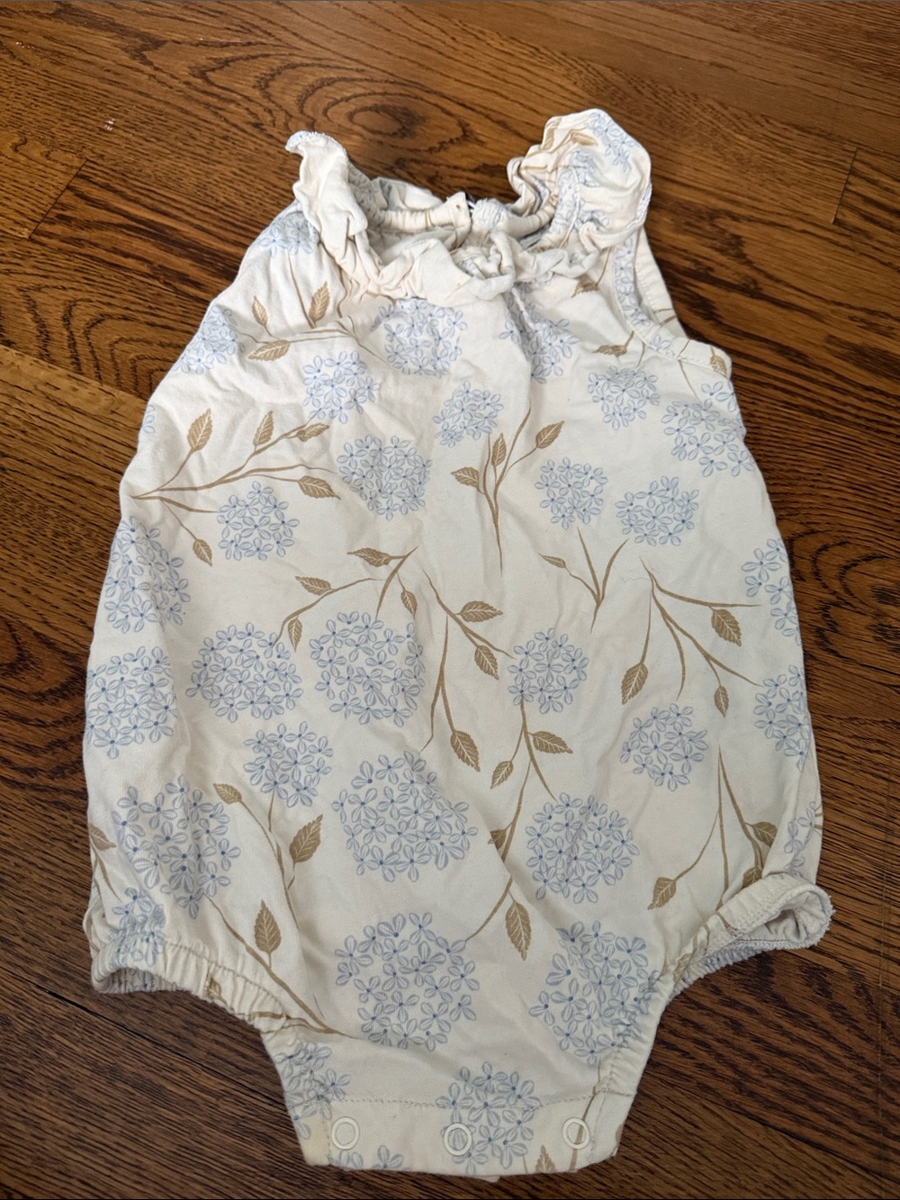 Unbranded Cream Floral Sleeveless Baby One-Piece